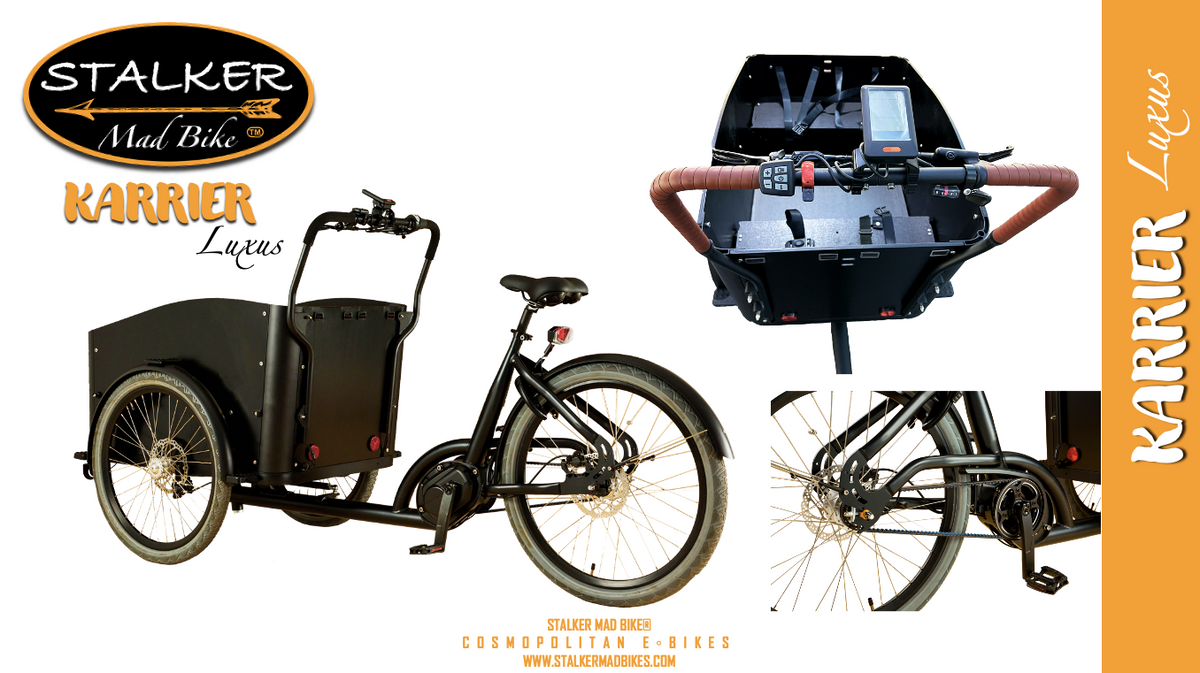 STALKER Mad Bike® BODEGA - Vélo Cargo Utilitaire Familial avec